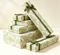 Boîte cadeau rigide en carton gris avec fermeture magnétique, en matériaux recyclés écologiques vert clair, biodégradable, logo personnalisable