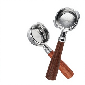 <span class=keywords><strong>Bezzera</strong></span> Porte-filtre nu 58 mm à 2 oreilles en acier inoxydable, poignée de machine à expresso sans fond, accessoire de remplacement - Product Image 1