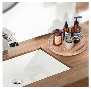 Vassoio decorativo rotondo in legno bancone da bagno Organizer fattoria decorazione <span class=keywords><strong>cucina</strong></span> in legno montante - Product Image 6