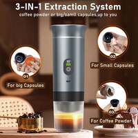 Machine à café électrique portable à écran LED, alimentée par batterie/USB, machine à expresso intelligente avec indicateur de progression pour utilisation en camping-car/voiture