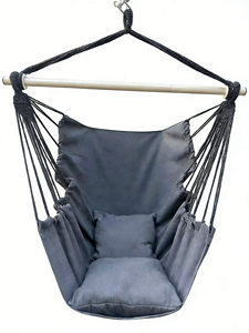 Silla Columpio <span class=keywords><strong>para</strong></span> Interiores y Exteriores, Silla Hamaca con Almohada, Silla Colgante <span class=keywords><strong>de</strong></span> Algodón Grueso <span class=keywords><strong>para</strong></span> el Tiempo Libre - Product Image 1