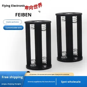 Portabatterie cilindrico in plastica nera per 3 batterie <span class=keywords><strong>AA</strong></span> <span class=keywords><strong>e</strong></span> <span class=keywords><strong>AAA</strong></span>, universale, marca cinese, altro modello non specificato - Product Image 2