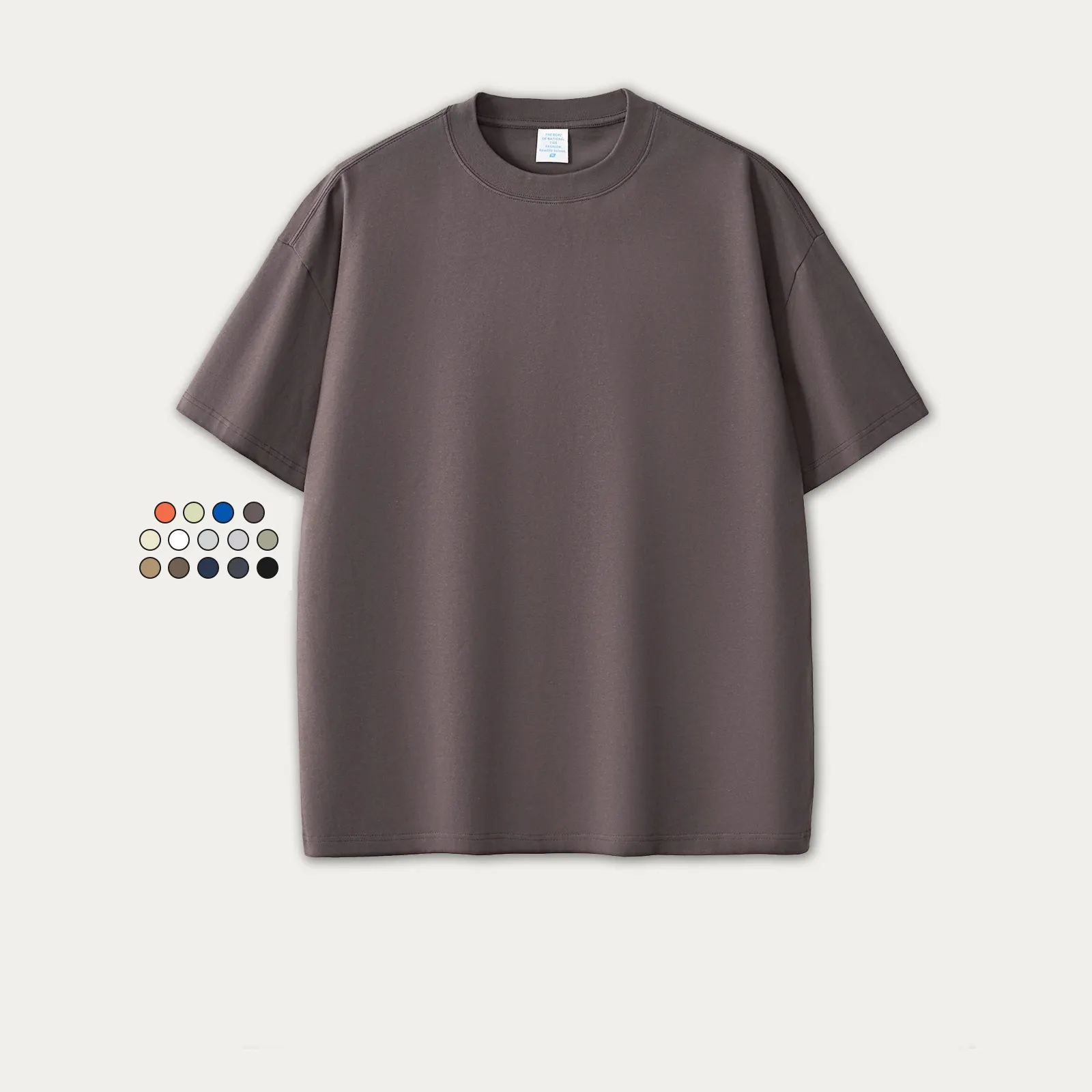 305 GSM Người Đàn Ông Của Áo Thun 100% Cotton Quá Khổ Drop Shoulder T-Shirt Trống Thời Trang Đường Phố Nặng T Áo Sơ Mi Cho Nam Giới