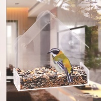 Mangeoire pour animaux de compagnie en acrylique transparent solide pour l'extérieur mangeoires automatiques en acier écologique pour oiseaux sauvages chiens en plastique