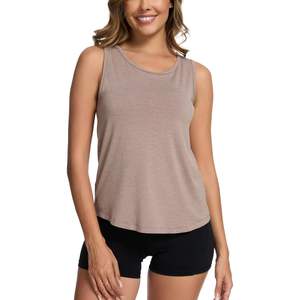 Camiseta de Yoga Personalizada para Mujer, Corte Holgado, Sin Mangas, Viscosa de Bambú, Tops Básicos de Verano, Ropa de Mujer, Camisetas para Dormir - Product Image 1