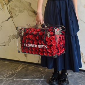 Fornitura Diretta dalla Fabbrica: Valigia in Acrilico Impermeabile Oversize con Rose di Sapone per Regali di Capodanno, San Valentino, Natale e Compleanno - Product Image 2