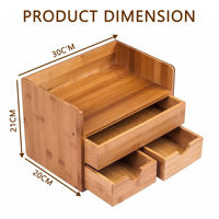 Boîte de rangement de bureau en bambou, organiseur de tiroir à plusieurs compartiments pour fournitures de bureau et coiffeuse de chambre, rangement quotidien