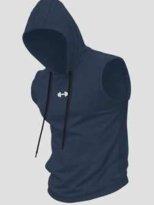 Camiseta Deportiva con Capucha Estampada para Hombre, Precio de Fábrica, Sin Mangas, para Gimnasio, Entrenamiento, Fitness, Musculación - Product Image 4