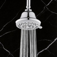 Pommeau de douche pluie moderne en forme de dôme à fixation au plafond, finition chromée, installation facile, garantie 1 an pour salle de bain d'appartement