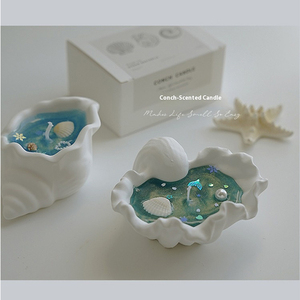 Vela Aromática Personalizable con Logotipo, Diseño de Estrella de Mar y Concha, Hecha a Mano, Vela de Gel Creativa - Product Image 6