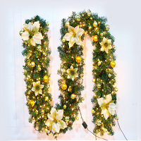 9 FT Weihnachts batterie Girlande künstlich mit LED-Lichtern betrieben beleuchtete Weihnachts girlande Home Decoration Kamin im Freien