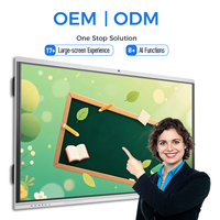 Tableau blanc interactif intelligent 4K UHD Android 15 de 65, 75, 86 pouces avec écran tactile et caméra IA 48MP pour l'éducation scolaire