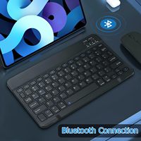 Ultra ince BT klavye taşınabilir Mini kablosuz klavye Apple iPad iPhone Samsung için şarj edilebilir Tablet telefon Android 10 "abd
