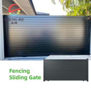 Porte coulissante en aluminium industriel robuste, portails métalliques découpés au <span class=keywords><strong>laser</strong></span> pour l'extérieur, <span class=keywords><strong>portail</strong></span> <span class=keywords><strong>coulissant</strong></span>, clôture, moteur <span class=keywords><strong>coulissant</strong></span> pour la maison - Product Image 2