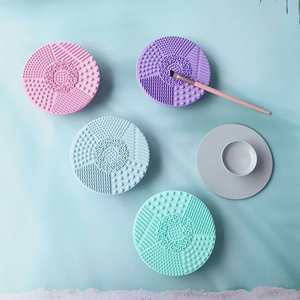 Silicone Plum Blossom Washing <b>Pad</b> Flower Cleaning Tool for Puff Makeup Brush with Labeling Foldable and <b>Suction</b> Cup Included - Product Image 6