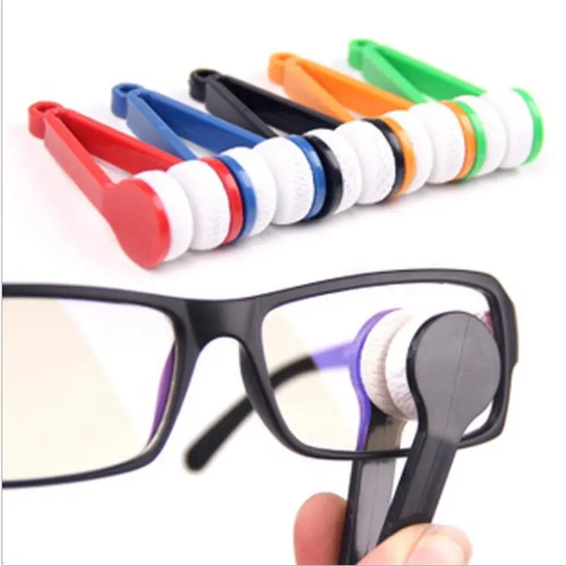 1個ミニ両面マイクロファイバー眼鏡クリーナースクリーン眼鏡ブラシ