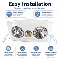 Chauffe-plat de plafond 550W à double lampe chauffante, éclairage LED 8W, protection contre la surchauffe, 220V à 240V, pour hôtel, maison, salle de bain