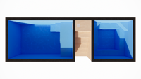 Maßgefertigter Zweizonen-Kaltwasserbecken aus Fiberglas, Spa-Container, Schwimmbecken für Kinder, Outdoor Heiß-/Kalttherapiesystem, Langlebig