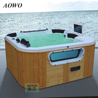 Baignoire et spa pour 5 personnes, bain à remous blanc avec piscine de massage, spa extérieur, baignoire extérieure, jacuzzi, bain à remous en acrylique
