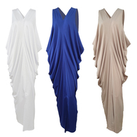 Dropshipping Casual Stacking Dress Sleeveless V-neck Loose Slit Robe Daily Dresses Women