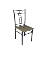 Table de salle à manger 5 pièces en MDF + PVC et revêtement en poudre avec 4 chaises pour salle à manger DS-312