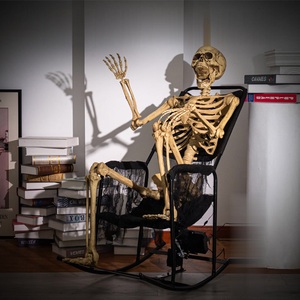 Creativo Adorno Decorativo Eléctrico de Halloween con Sonido y Luz, <span class=keywords><strong>Esqueleto</strong></span> de Calavera <span class=keywords><strong>Sentado</strong></span> en Silla Mecedora, Animación Electrónica - Product Image 6