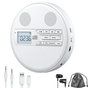 Dual Speaker Portable CD Player, FM Radio with AUX/USB Playback & A-B <b>Repeat</b> Function - Product Image 1