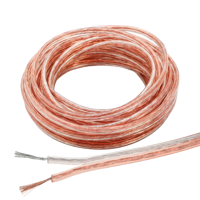 2 Conductors Speaker Cable  with Transparent Jacket Speaker Wire
