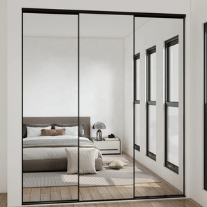 <span class=keywords><strong>Armoire</strong></span> à <span class=keywords><strong>portes</strong></span> <span class=keywords><strong>coulissantes</strong></span> avec finition laquée lisse moderne, <span class=keywords><strong>portes</strong></span> <span class=keywords><strong>miroir</strong></span> pleine longueur - Product Image 1