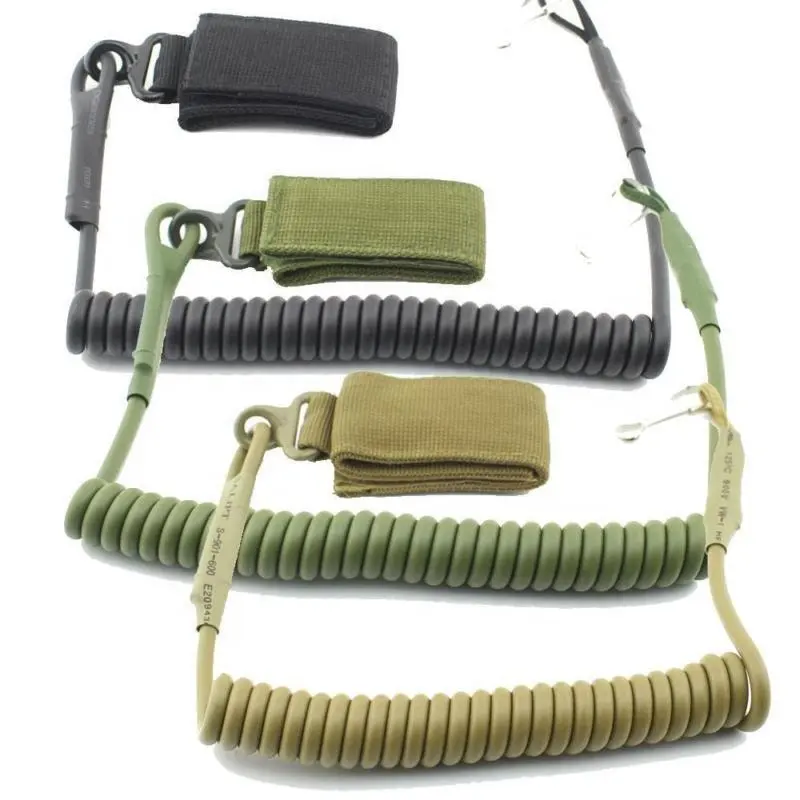 อุปกรณ์เสริมสำหรับยุทธวิธีป้องกันการสูญหาย,เชือกเส้นเล็กยืดหยุ่นแบบทหารเชือกพวงกุญแจโซ่สายนิรภัยเชือกปืน