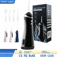 Hydropulseur buccal sans fil XBH pour la famille et les voyages, 4 embouts de jet d'eau, nettoyeur dentaire portable