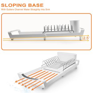 Stainless Steel Over the Sink Expandable Dish Drainer Dish <b>Drying</b> <b>Rack</b> Kitchen Plate <b>Drying</b> <b>Rack</b> - Product Image 5
