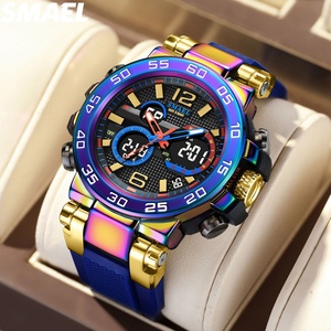 Montre sport SMAEL 8106, nouveau design tendance, double fuseau horaire, analogique-digitale pour homme, alarme, calendrier lumineux. - Product Image 1