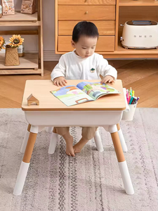 Usine Vente Préscolaire Garderie Pépinière Meubles Ensemble Bois Enfants Table D'étude Chaises À Manger Toddler Figure Bureau pour Enfants Partie - Product Image 3