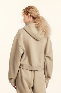 Felpa Corta con Cappuccio e Zip in Tinta Unita Vintage per Donna, Oversize, Vestibilità Ampia, Stile Streetwear Chic, Giacca Casual - Product Image 4