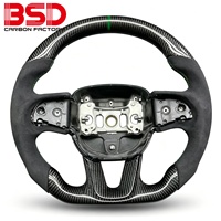 Volant en cuir et fibre de carbone forgée à 3 branches, 35 mm, avec garantie d'un an pour Dodge Challenger SRT Charger 2014-2019