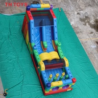 Parcours d'obstacles gonflable personnalisé, jeux sportifs de course palpitants, combinaisons de toboggans gonflables