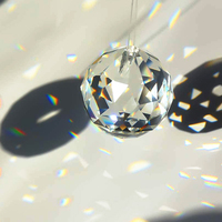 Attrape-soleil en cristal K9 brillant de 30 mm, poli, créateur d'arc-en-ciel, style Feng Shui, pour cadeaux et souvenirs sur le thème de l'amour