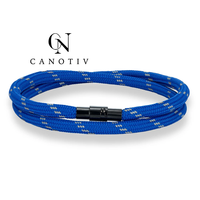 Bracelet en paracorde double couche turquoise et noir à rayures, avec boucle à dégagement rapide, pour sports de plein air, bracelet en corde tressée pour couple