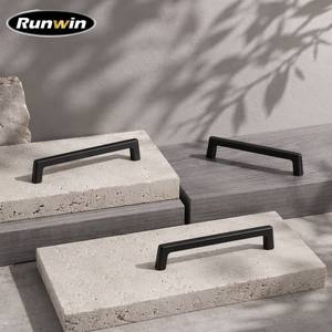 <strong>Modern</strong> Matte <strong>Black</strong> Zinc Alloy 128mm Handles for Furniture Hardware Bedroom Wardrobe Kitchen Cabinet Bathroom <strong>Drawer</strong> Pulls Use - Product Image 2