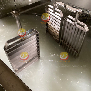 Machine automatique de fabrication de mozzarella Farms Diary Plant 1000L pour la découpe du fromage et le décharge de lait blanc - Product Image 4