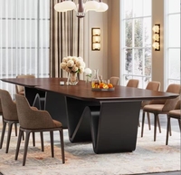 Table de salle à manger de luxe STG, style européen et américain moderne, plateau en marbre haut de gamme, avec pieds en acier inoxydable