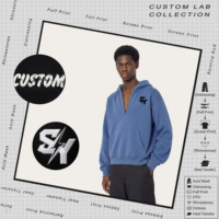 Sweat à capuche personnalisé brodé col en V, 360g, mélange de coton épais, épaules tombantes, coupe ample, streetwear minimaliste, vente en gros OEM