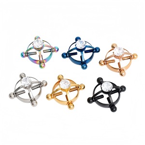 Anneau de piercing pour téton en acier inoxydable avec zircon, serti à griffes rondes, bijou de mode, cadeau - Product Image 2