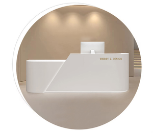 Салон красоты передний кассовый аппарат в стиле кремового танца для тренировок изогнутые небольшие кассы на стойке регистрации для бизнеса - Product Image 5