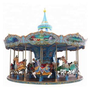 High Quality Alloy PVC Musical <b>Carousel</b> Unicorn <b>Horse</b> Outdoor Shopping Mall Amusement Ride for Kids 16p 4kw 380v CE Certified - Product Image 1
