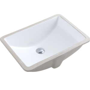 Lavabo de salle de bain rectangulaire en céramique de porcelaine de haute qualité au design moderne avec égouttoir pour la maison, la villa et l'hôtel - Product Image 1