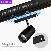 Lumière de piste magnétique intérieure, plafonnier noir pliant, lumière de piste Led réglable