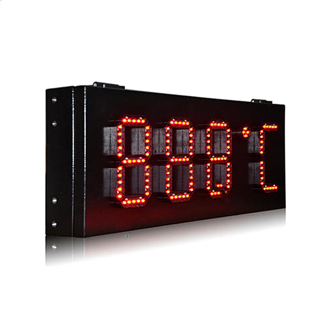 Goakgaan Outdoor Iron Double-Sided 6-Inch Digital LED Temperature Oil/Gas Price Display Screen for Shopping Mall 2-Year Warranty