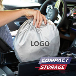 Pare-soleil de pare-brise avant de voiture avec pochette de rangement, revêtement argenté, matériau durable 210T, protection UV, réduction de température pour Civic - Product Image 6